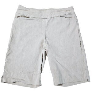 Hilary Radley Womens Bermuda Shorts Size Small Beige Rayon Blend Pullon Stretch